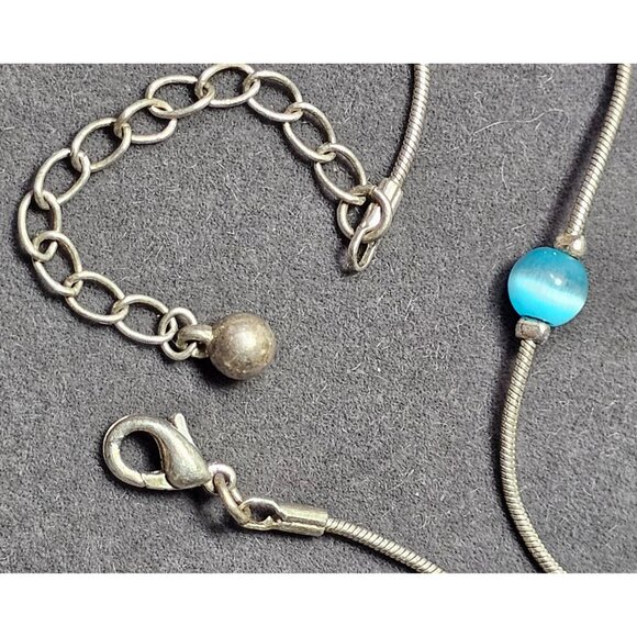 Avon Bead Fringe Choker & Unbranded Blue Cat Eye Floater Necklace, Vintage - Picture 8 of 10